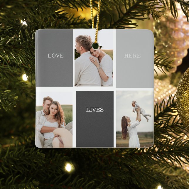 Modernes Foto mit Personalisiertem Namen Keramikornament (Von Creator hochgeladen)