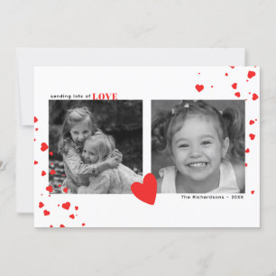 Modernes Foto mit rotem Herzen Valentinstag Feiertagskarte