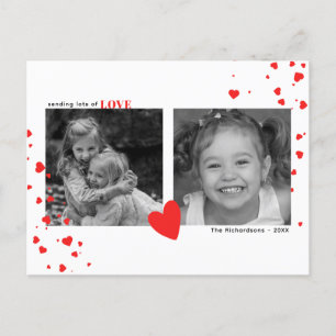 Modernes Foto mit rotem Herzen Valentinstag Feiertagspostkarte