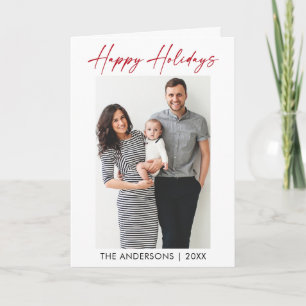 Modernes Foto mit roter Tinte in Kalligrafie einge Feiertagskarte