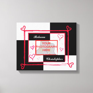 Modernes Foto mit Schwarz-weißer und roter Liebe L Leinwanddruck
