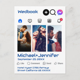 Modernes Foto mit sozialen Medien - QR-Kodex Hochz Postkarte