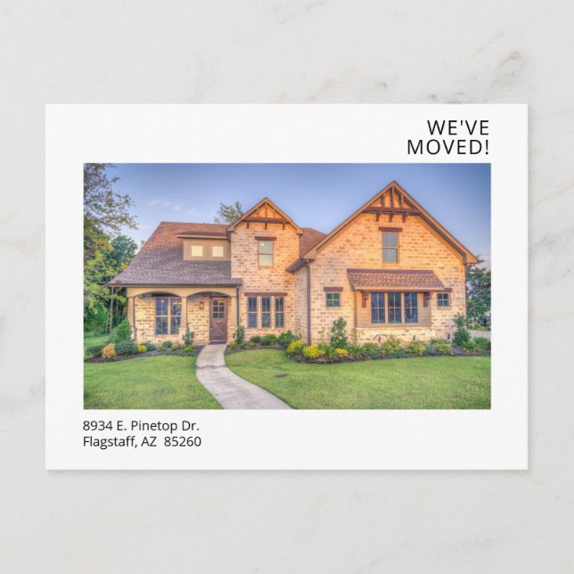 Modernes Foto Neue Zuhause Postkarte (Vorderseite)