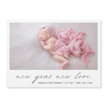 Modernes Foto Niedlich Holiday Birth Ankündigung