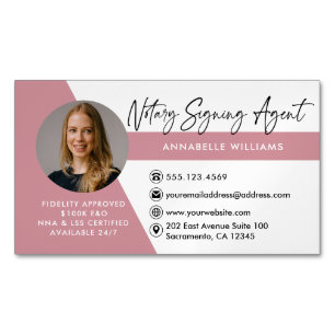 Modernes Foto Notar Signatur Agent Magnetische Visitenkarte