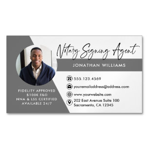 Modernes Foto Notar Signatur Agent Magnetische Visitenkarte