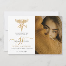 Modernes Foto Nurse Abschluss Gold Script