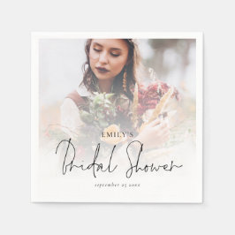 Modernes Foto-Overlay-Brautparty Serviette