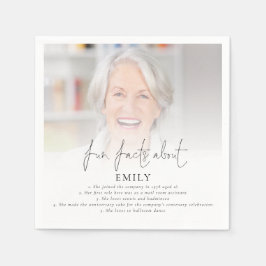 Modernes Foto Overlay Fun Fakten Ruhestand Party Serviette