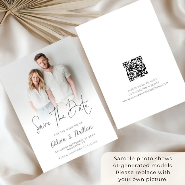 Modernes Foto-Overlay QR Save The Date (Von Creator hochgeladen)
