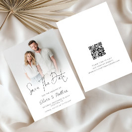 Modernes Foto-Overlay QR Save The Date