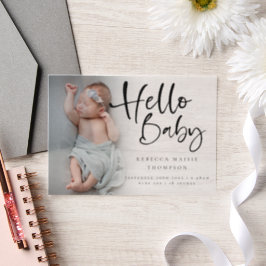 Modernes Foto Overlay-Skript Geburtsankündigung