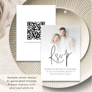 Modernes Foto-Overlay-Skript QR-Code Hochfahren RSVP Karte