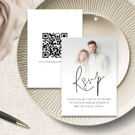 Modernes Foto-Overlay-Skript QR-Code Hochfahren RSVP Karte