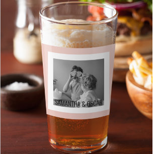 Modernes Foto Pastell Pink Einfaches Geschenk Glas