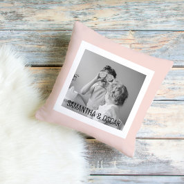 Modernes Foto Pastell Pink Einfaches Geschenk Kissen