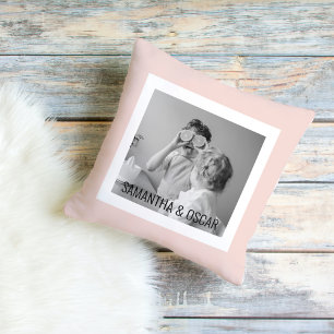 Modernes Foto Pastell Pink Einfaches Geschenk Kissen