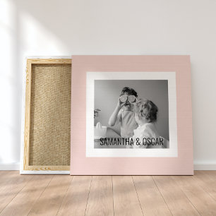 Modernes Foto Pastell Pink Einfaches Geschenk Leinwanddruck