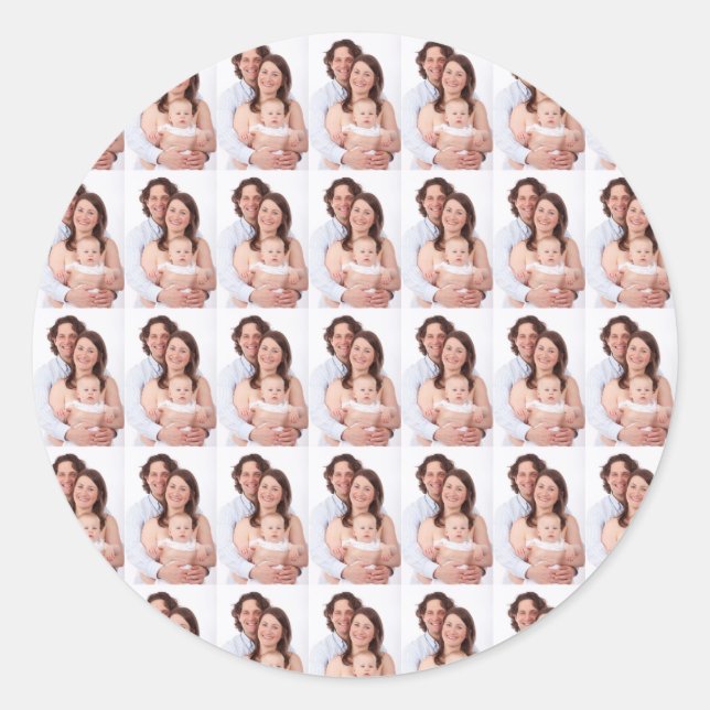 Modernes Foto Personalisiert Runder Aufkleber (Vorderseite)