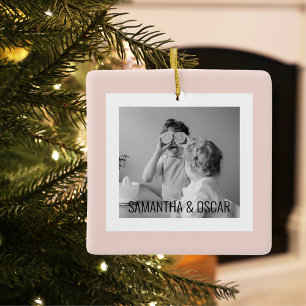 Modernes Foto Pink Einfach Liebliches Geschenk  Keramikornament