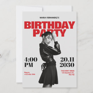 Modernes Foto-Poster-Magazin Geburtstag Einladung