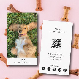 Modernes Foto QR-Code für Hunde Visitenkarte