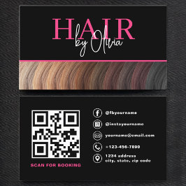 Modernes Foto QR Code Hair Stylist Visitenkarte