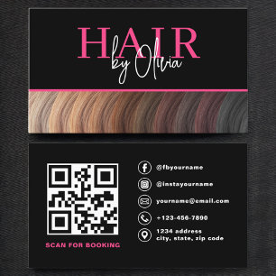 Modernes Foto QR Code Hair Stylist Visitenkarte