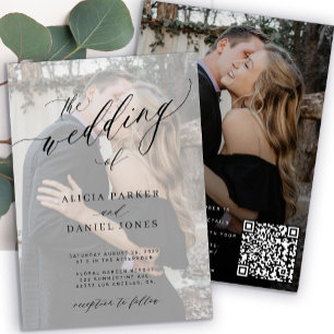Modernes Foto QR CODE Hochzeit Einladung