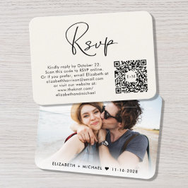 Modernes Foto QR Code Hochzeitscreme UAWG Begleitkarte