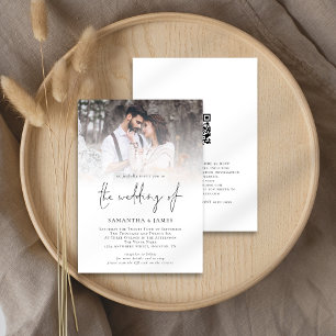 Modernes Foto QR Code Skript Hochzeit Einladung