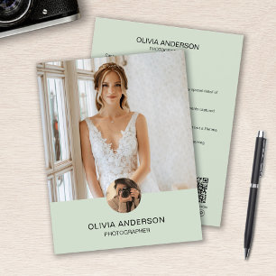 Modernes Foto QR Grüne Fotografen Business Flyer