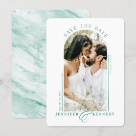Modernes Foto Rahmen Emerald Marble Back Save The Date