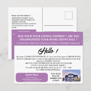 Modernes Foto Real Anwesen abgelaufen Liste Postkarte