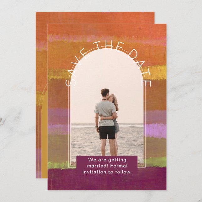 Modernes Foto rettet die Termine für Hochzeiten Dankeskarte (Vorne/Hinten)