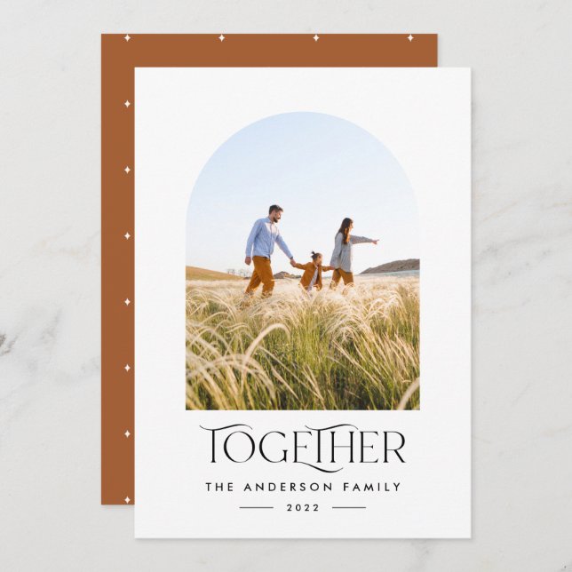 Modernes Foto-Rostbogen mit Typografie (Vorne/Hinten)