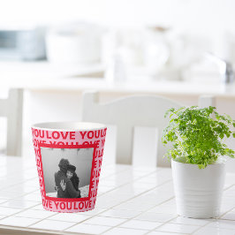 Modernes Foto | Rote und rosa Liebe Ihr Valentines Milchtasse