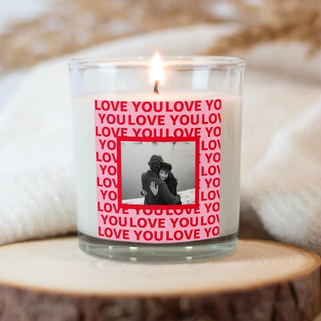 Modernes Foto | Rote und rosa Liebe Ihr Valentines Quadratischer Aufkleber (Von Creator hochgeladen)