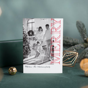 Modernes Foto Rotes Frohe Weihnachten