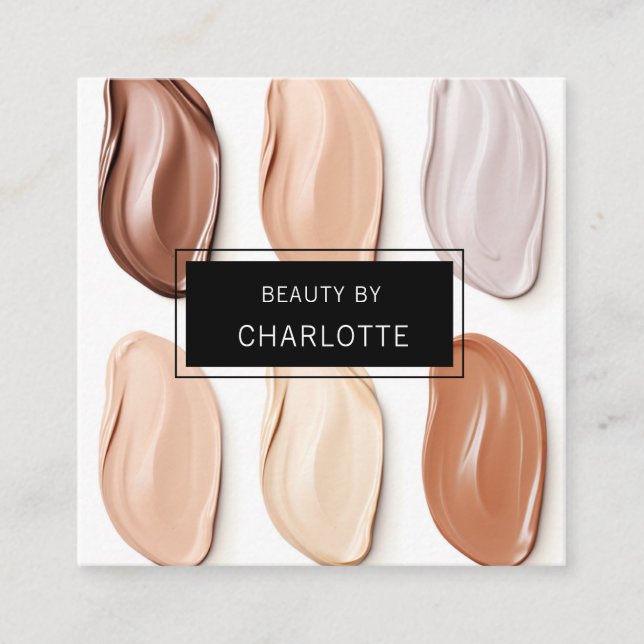 Modernes Foto, Salon, Make-up, Beauty Quadratische Visitenkarte (Vorderseite)