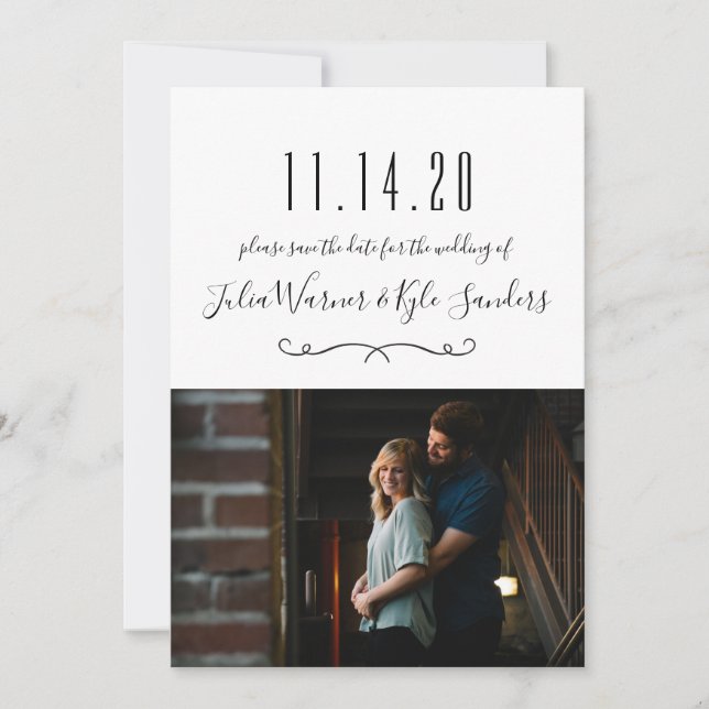 Modernes Foto Save the Date Einladung (Vorderseite)