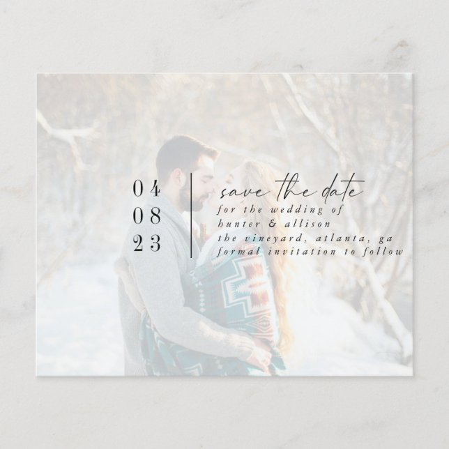 Modernes Foto Save the Date Flyer (Vorne)