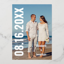 Modernes Foto Save the Date Folieneinladung