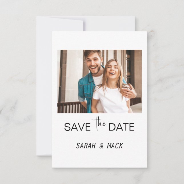 Modernes Foto Save the Date für Hochzeiten Einladu Einladung (Vorderseite)