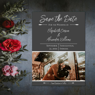Modernes Foto Save the Date Grau