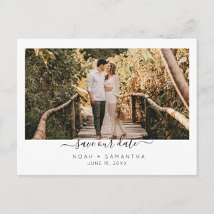 Modernes Foto Save the Date Hochzeit Minimalistisc Postkarte
