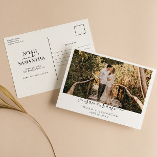 Modernes Foto Save the Date Hochzeit Minimalistisc Postkarte