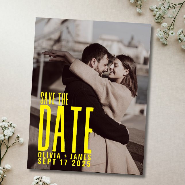Modernes Foto Save the Date Hochzeitsankündigung Postkarte (Von Creator hochgeladen)