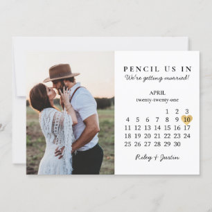 Modernes Foto Save the Date Kalender April Einladung
