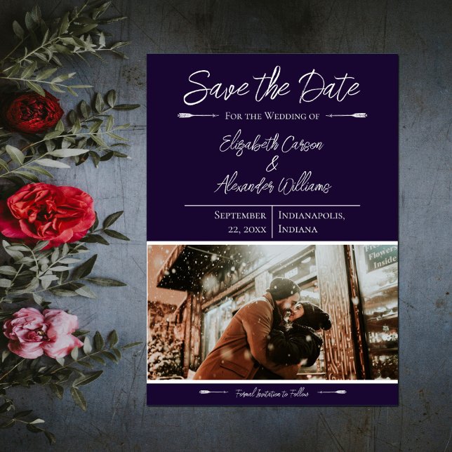 Modernes Foto Save the Date | LILA (Modern Photo Save the Date - Purple)
